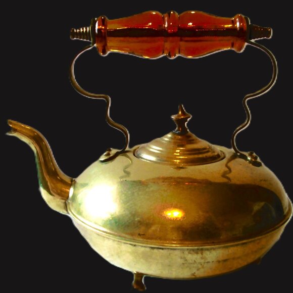 Vtg Brass JCB 3 Footed England Teapot - Picture 2 of 10